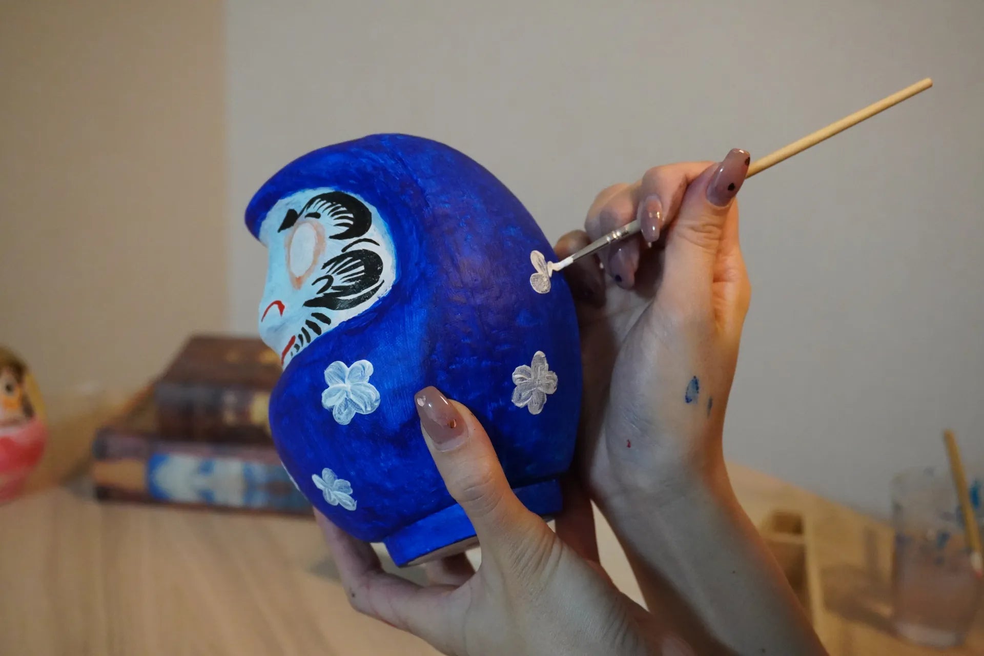 Traditional Japanese craft kit with painting tools